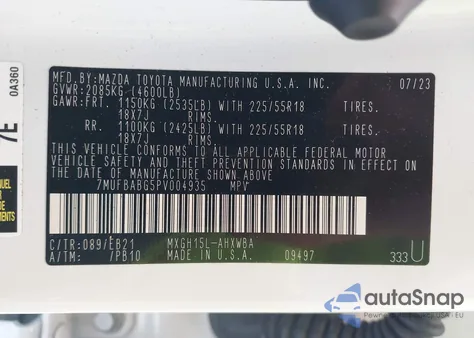 2023 Toyota Corolla Cross Hybrid Xse из США, поврежденный, VIN 7MUFBABG5PV004935